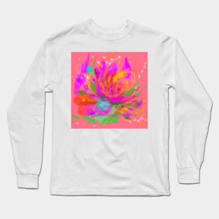 Pink abstract flower Long Sleeve T-Shirt